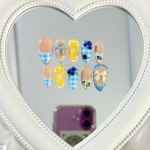 Lemon-Berry Picnic ♡ Press-on Nails
