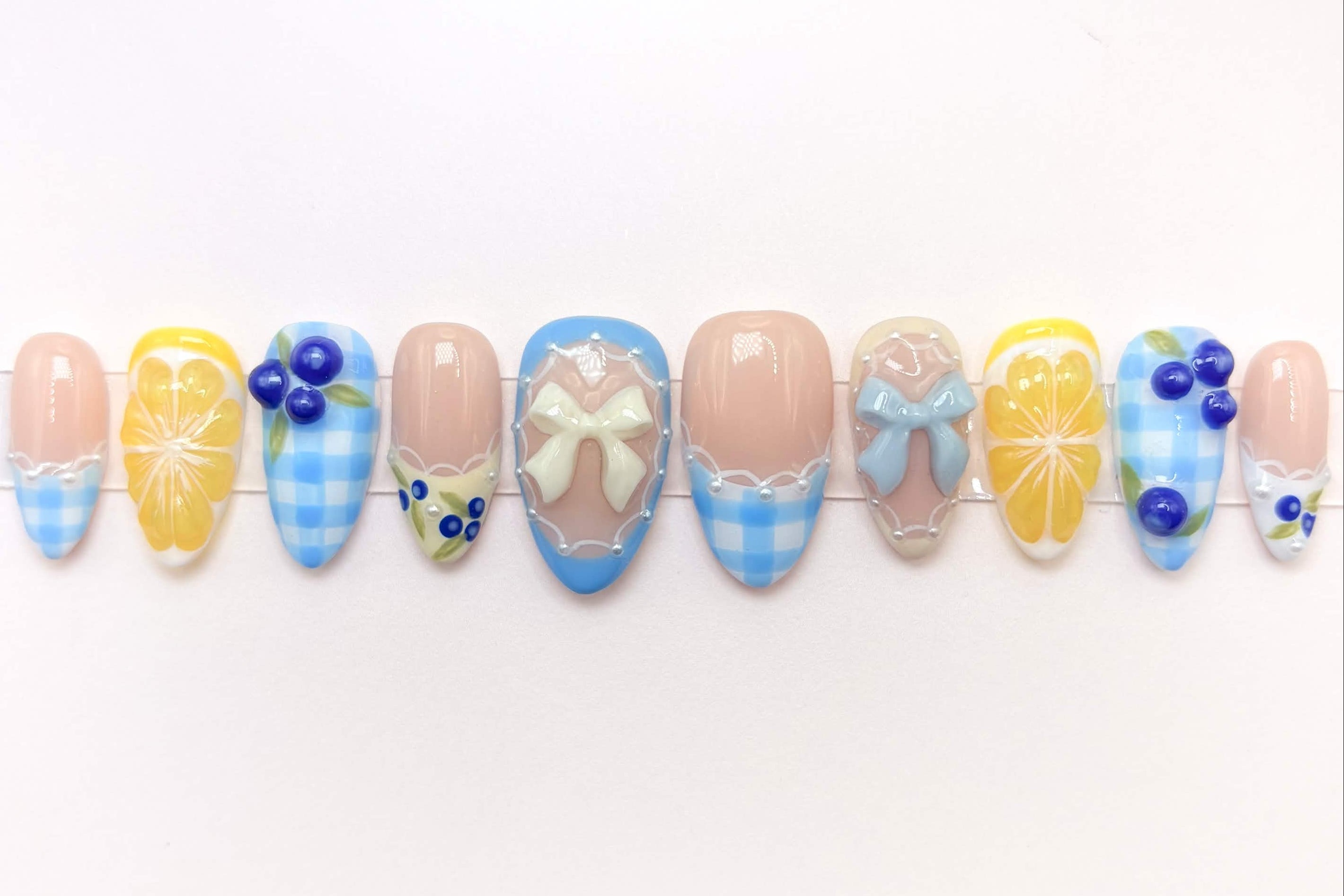 Lemon-Berry Picnic ♡ Press-on Nails